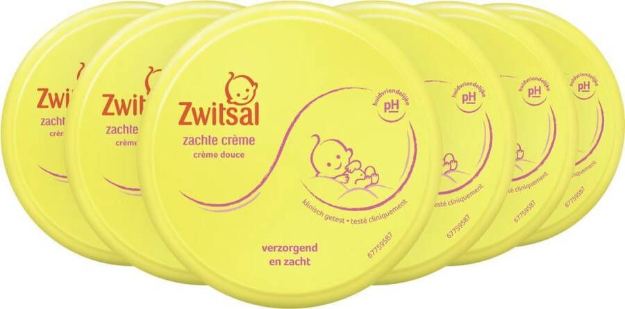 Zwitsal Baby Zachte Crème 6 x 200 ml Voordeelverpakking