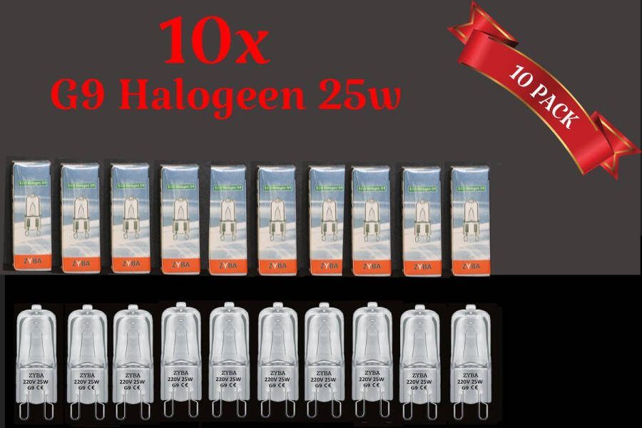 Zyba G9 halogeenlampen ( 10 stuks) . G9 steeklamp 25w warmwit en dimbaar.. G9 Ovenlamp