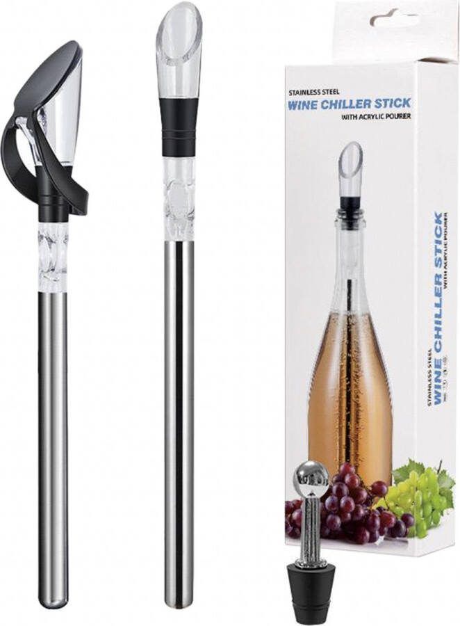 ZYLARO Wijnkoeler Stick 2 stuk 5-in-1 Wijnkoelers Wijn Accessoires Inclusief Wijnstopper Inclusief Wijnschenker