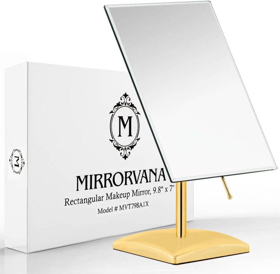 ‎MIRRORVANA SHOP YOLO Tafelspiegel op standaard makeup spiegel klein spiegel wc 18x25 cm Goud