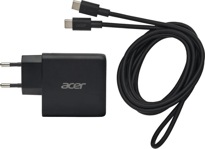Acer 67W PD Charger USB Port: 2C+1A EU Plug 100W USB-C Cable Oplader Zwart