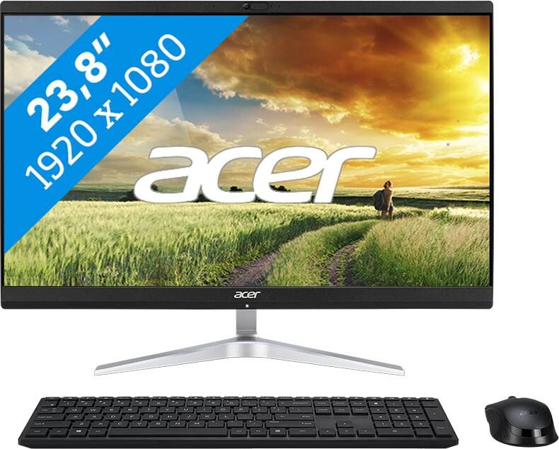 Acer Aspire C24-1750 I5208 NL All-in-one PC Zwart