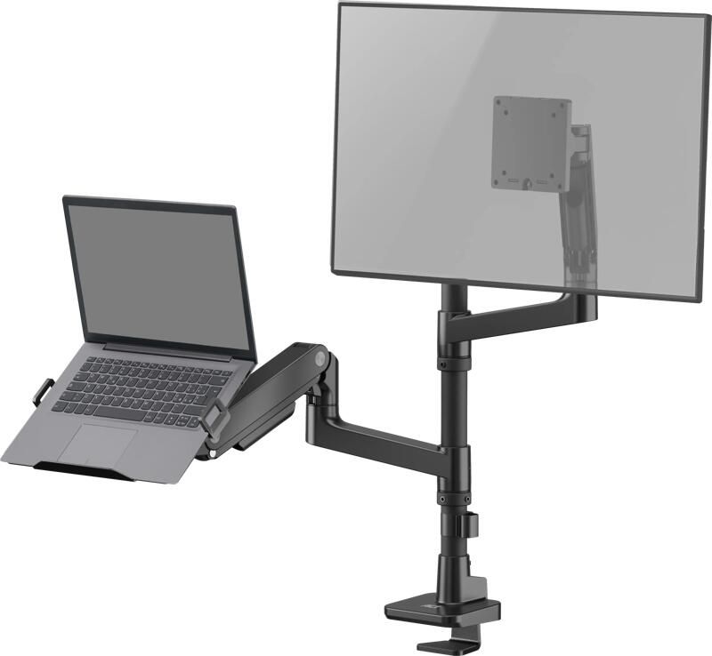 ACT AC8341 Monitorarm 49 inch met gasveer voor 1 monitor met laptophouder