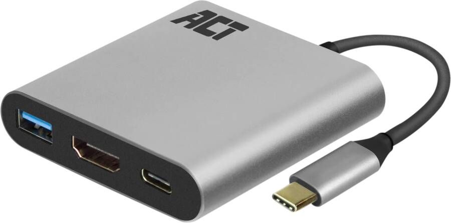 ACT USB-C naar USB en HDMI adapter met power delivery