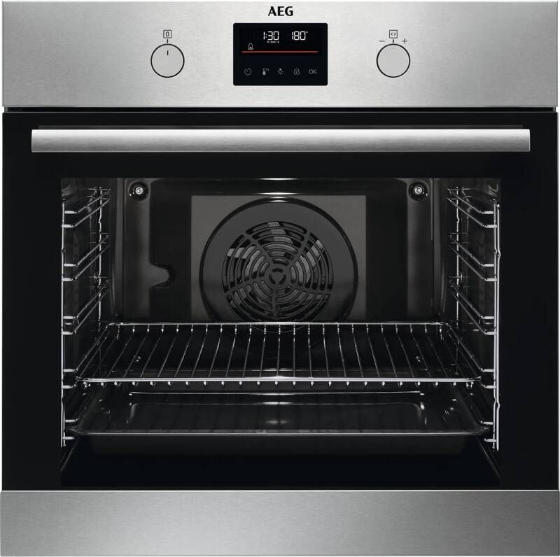 AEG 6000 serie SteamBake Heteluchtoven met stoomondersteuning met pyrolysereiniging BPB355061M