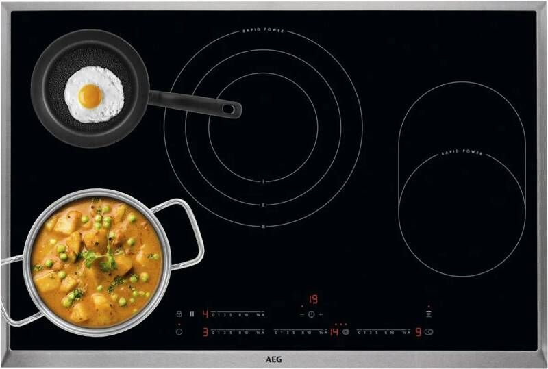 AEG 3000 serie Rapid Power vitrokeramische kookplaat 80 cm HK854870XB