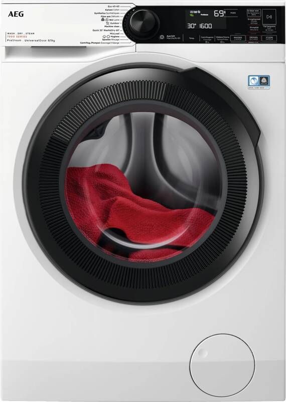 AEG 7000 ProSteam UniversalDose Condensatie Was-droogcombinatie 8 kg LWR7586CUB