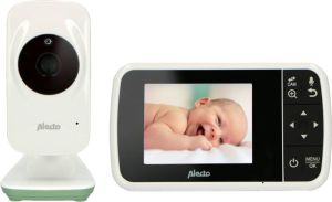 Alecto Babyfoon Met Camera En 3.5 Kleurenscherm Dvm135 Wit-mintgroen