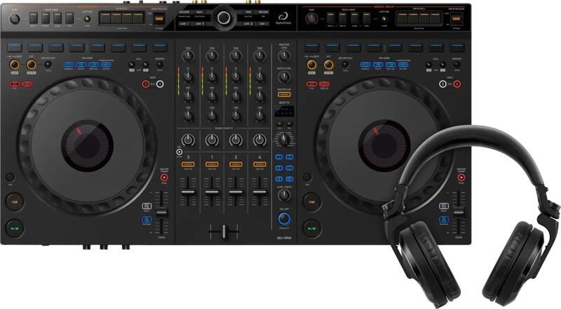 AlphaTheta DDJ-GRV6 + Pioneer DJ HDJ-X7 Zwart