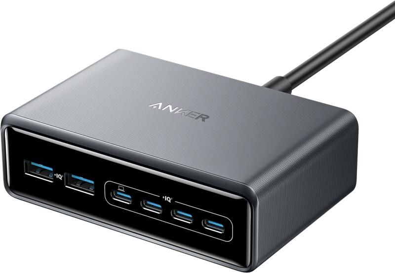 Anker Prime Charger (200W 6 Ports GaN) USB Hub Zwart