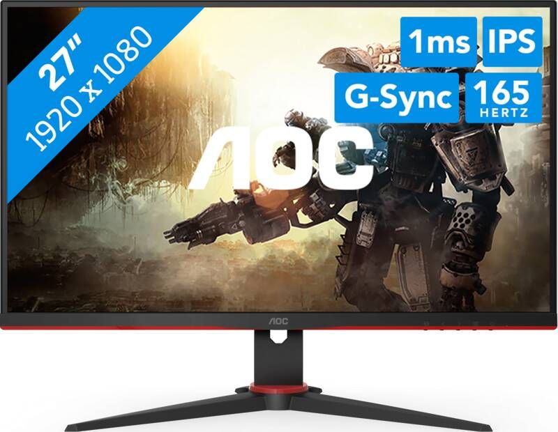 AOC Gaming 27G2SPAE 27 FHD-scherm 165 Hz 1 ms MPRT FreeSync G-Sync-compatibel luidspreker (1920 x 1080 VGA