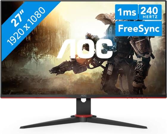 AOC Curved Gaming Monitor C27G2ZE BK | Full HD monitoren | 4038986187381