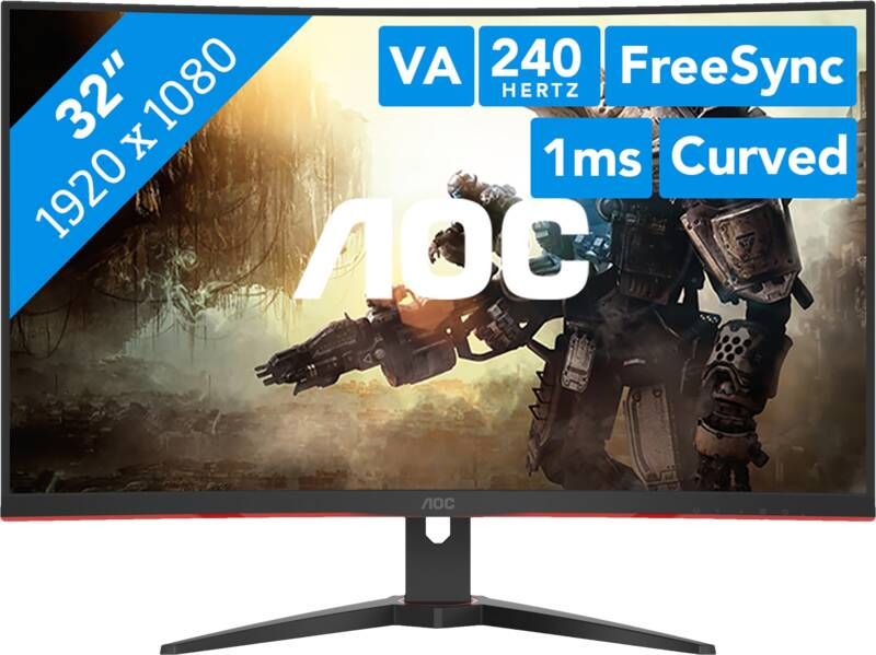 AOC Curved-gaming-monitor C32G2ZE BK 80 cm 32 " Full HD