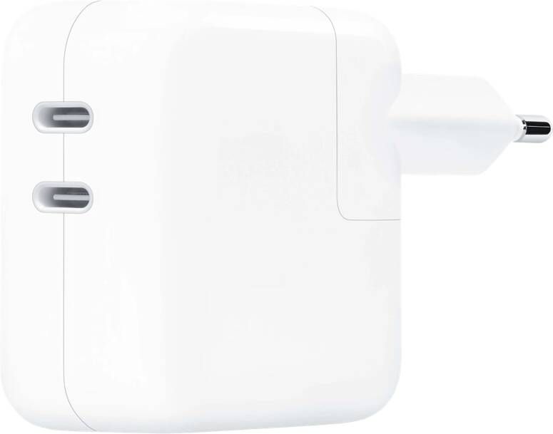 Apple Lichtnetadapter van 35 W met twee USB-C-poorten Oplader Wit