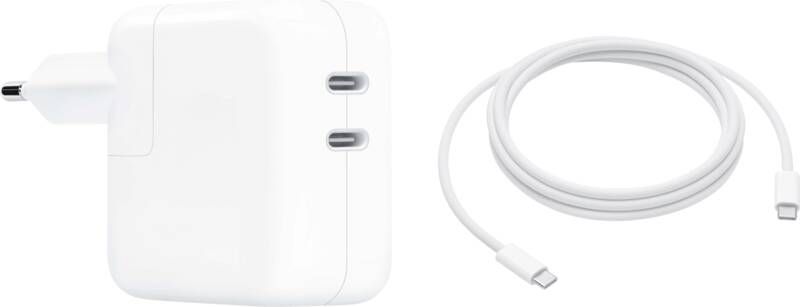 Apple 35W Power Adapter Met 2 Usb C Poorten + usb C Oplaadkabel (2m)