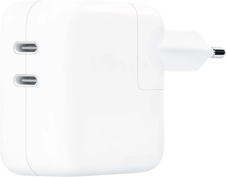 Apple Lichtnetadapter van 35 W met twee USB-C-poorten Oplader Wit