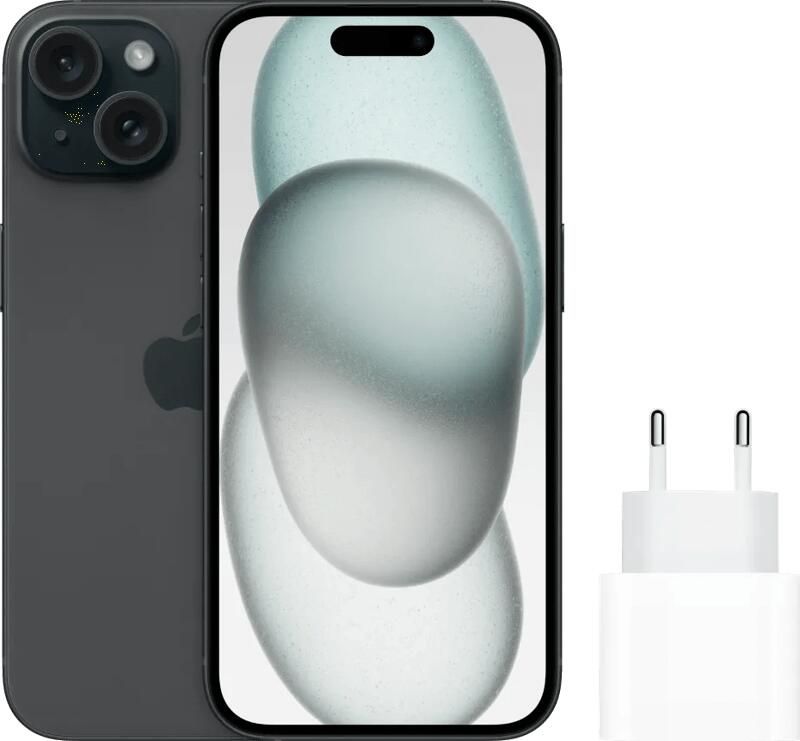 Apple iPhone 15 128GB Zwart + Snellader