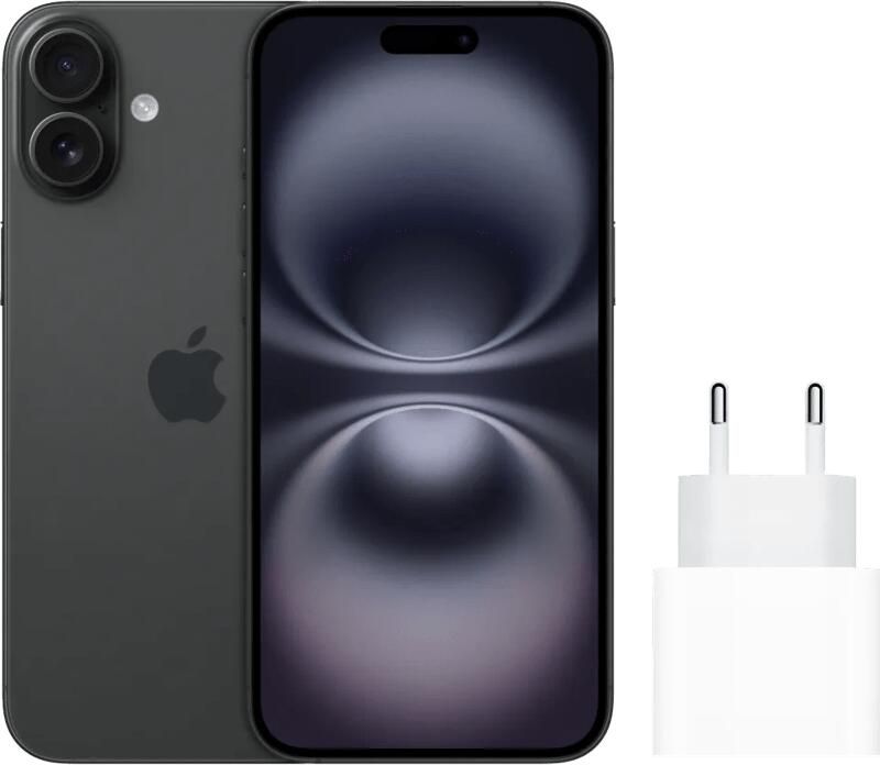 Apple iPhone 16 128GB Zwart + Snellader