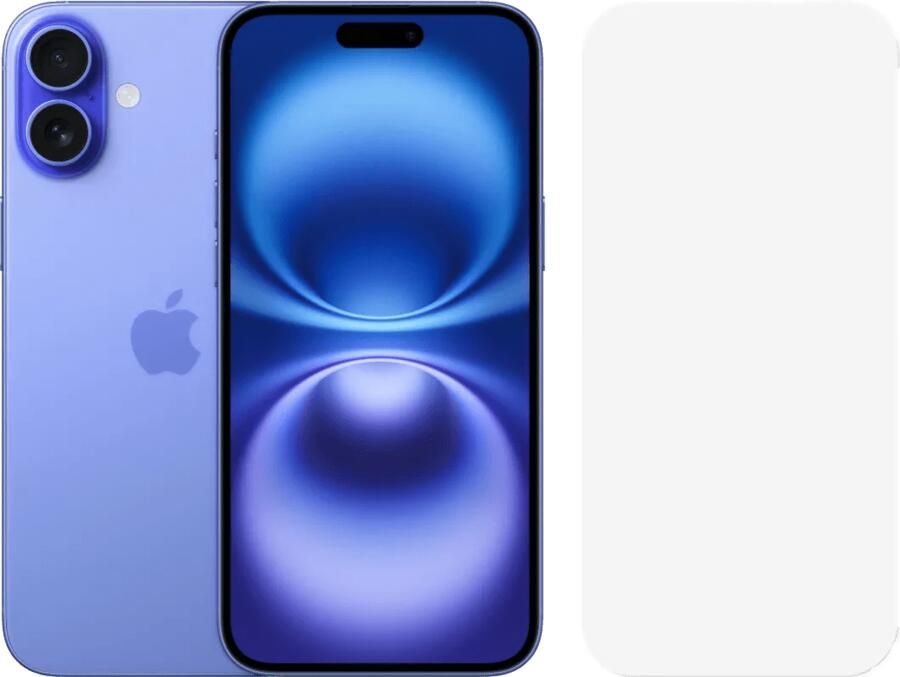 Apple iPhone 16 Plus 128GB Blauw + BlueBuilt Screenprotector Glas