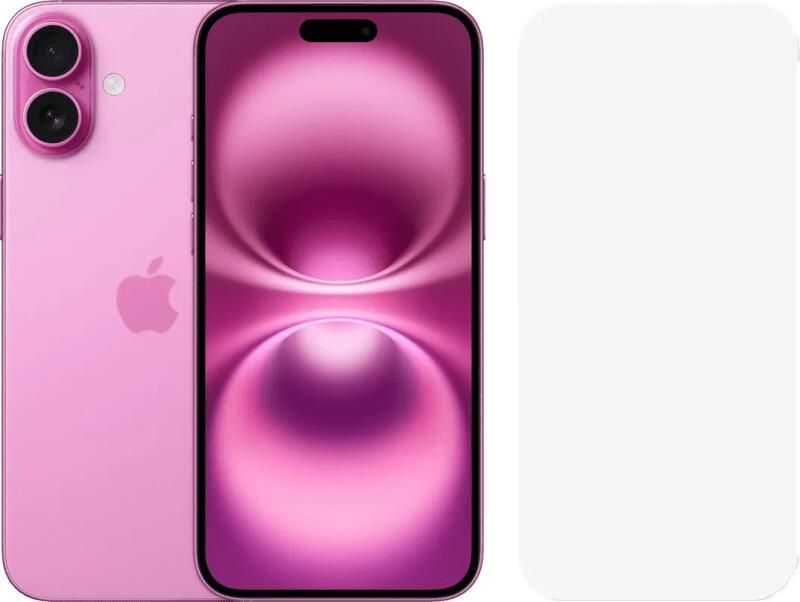 Apple iPhone 16 Plus 256GB Roze + BlueBuilt Screenprotector Glas