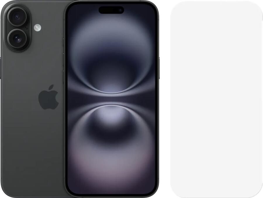 Apple iPhone 16 Plus 256GB Zwart + BlueBuilt Screenprotector Glas