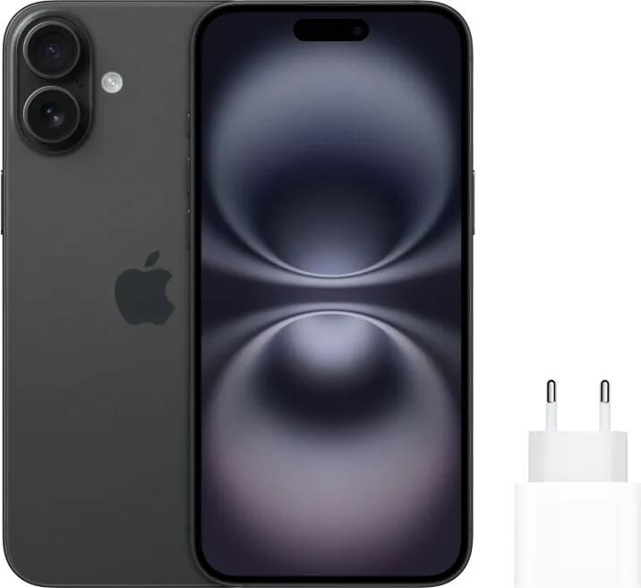 Apple iPhone 16 Plus 256GB Zwart + Snellader
