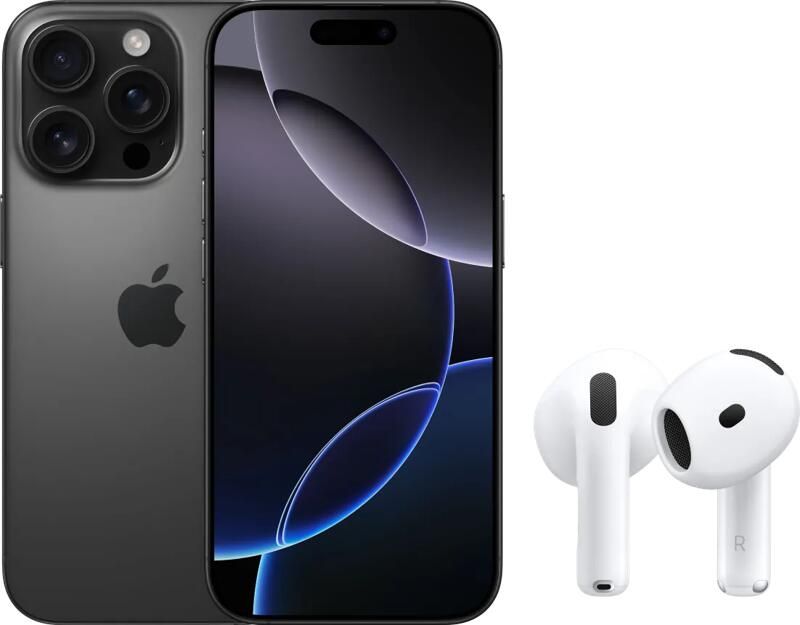 Apple iPhone 16 Pro 256GB Black Titanium + AirPods 4 Active Noise Cancellation