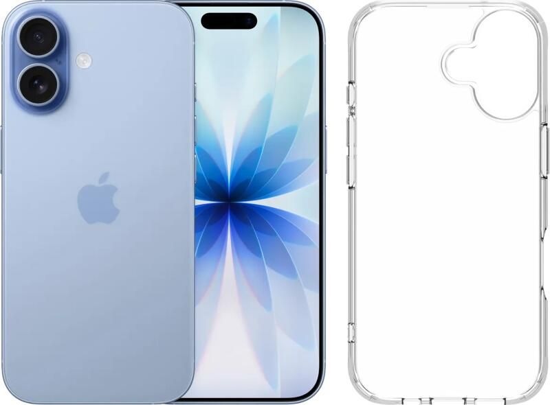 Apple iPhone 17 512GB Blauw + BlueBuilt Protective Back Cover Transparant