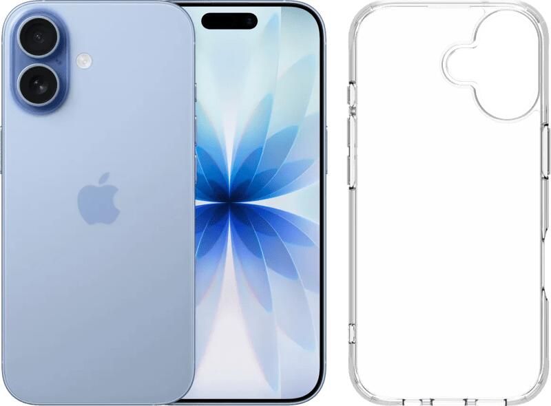 Apple iPhone 17 512GB Blauw + BlueBuilt Protective Back Cover Transparant