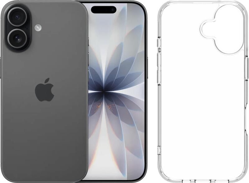 Apple iPhone 17 512GB Zwart + BlueBuilt Protective Back Cover Transparant