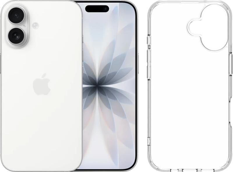 Apple iPhone 17 256GB Wit + BlueBuilt Protective Back Cover Transparant