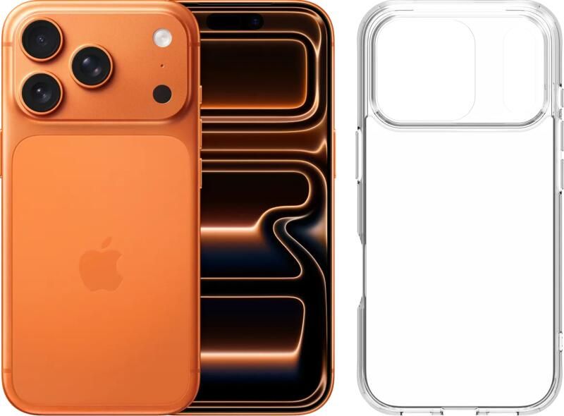 Apple iPhone 17 Pro 512GB Oranje + BlueBuilt Protective Back Cover Transparant