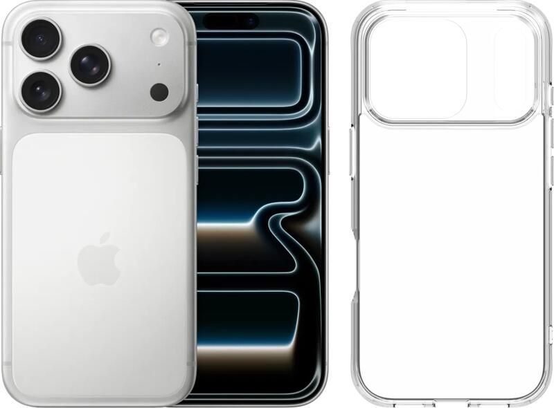 Apple iPhone 17 Pro 512GB Zilver + BlueBuilt Protective Back Cover Transparant