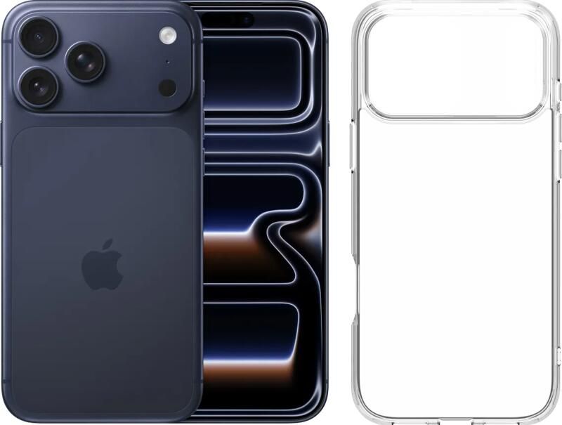 Apple iPhone 17 Pro Max 2TB Blauw + BlueBuilt Protective Back Cover Transparant