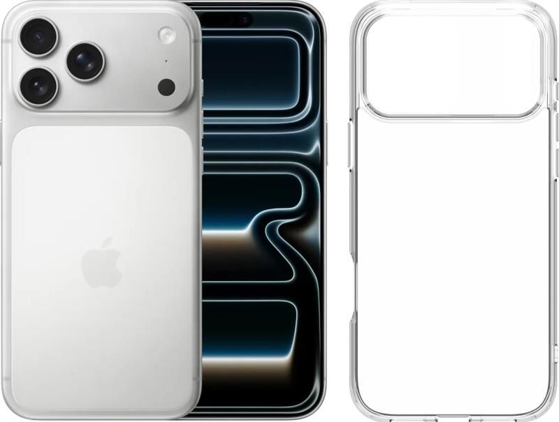 Apple iPhone 17 Pro Max 1TB Zilver + BlueBuilt Protective Back Cover Transparant