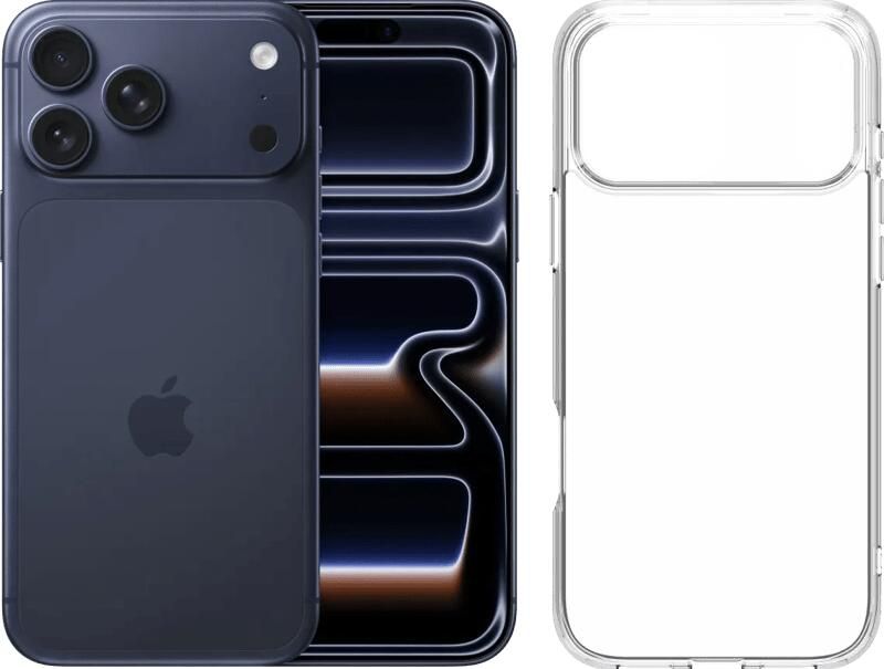 Apple iPhone 17 Pro Max 1TB Blauw + BlueBuilt Protective Back Cover Transparant