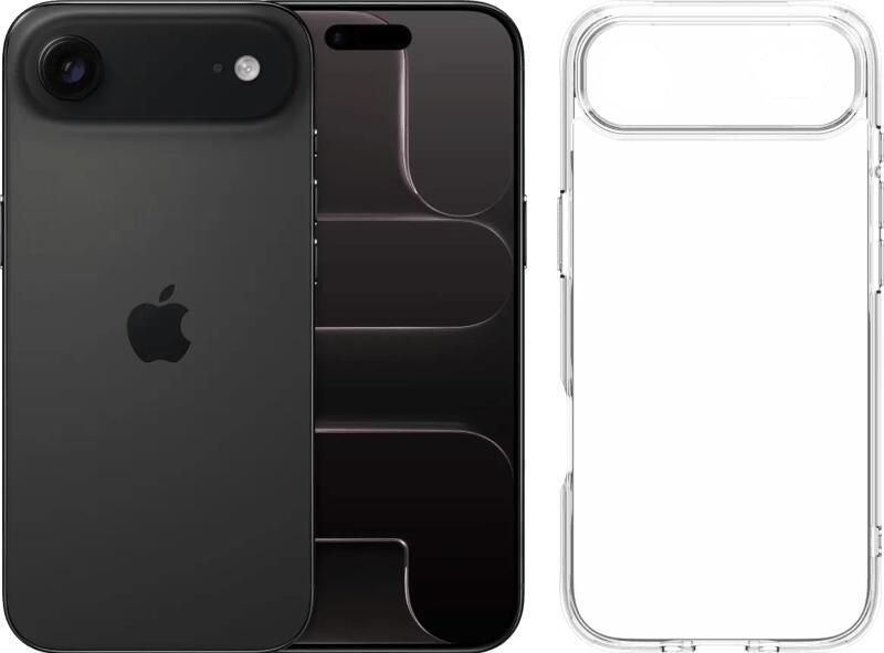 Apple iPhone Air 256GB Zwart + BlueBuilt Protective Back Cover Transparant