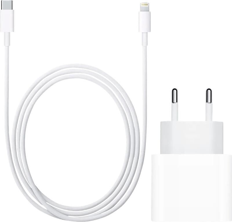 Apple Usb C Oplader 20W + Lightning Kabel 1m Kunststof Wit