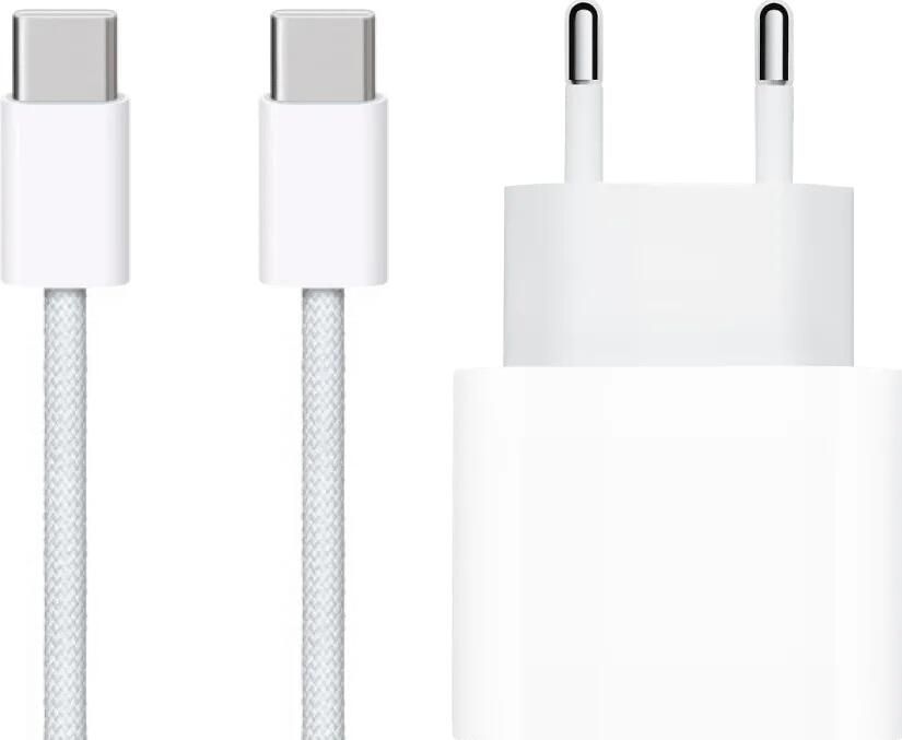 Apple Usb C Oplader 20W + Usb C Kabel 1m Nylon Wit