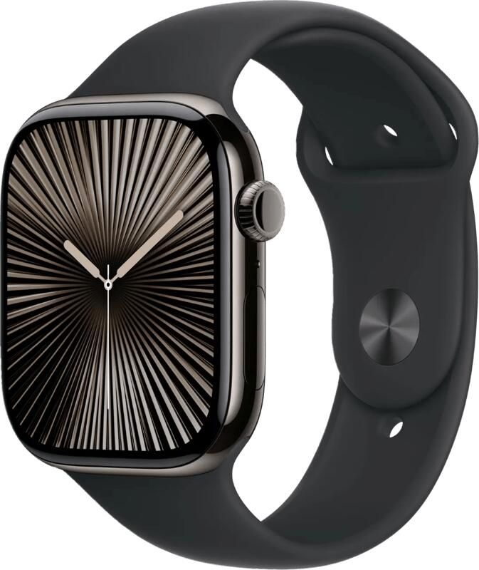 Apple Watch Series 10 GPS + Cellular 46mm Titanium Case met Sport Band M L Smartwatch Groen
