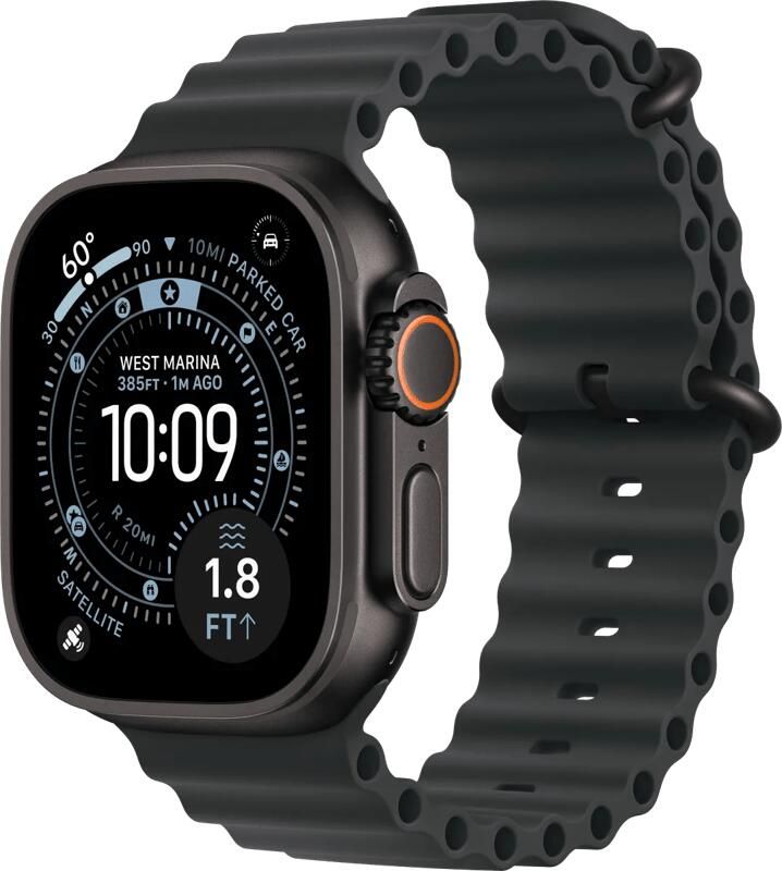 Apple Watch Ultra 3 GPS + Cellular 49mm met Ocean Band Smartwatch Zwart