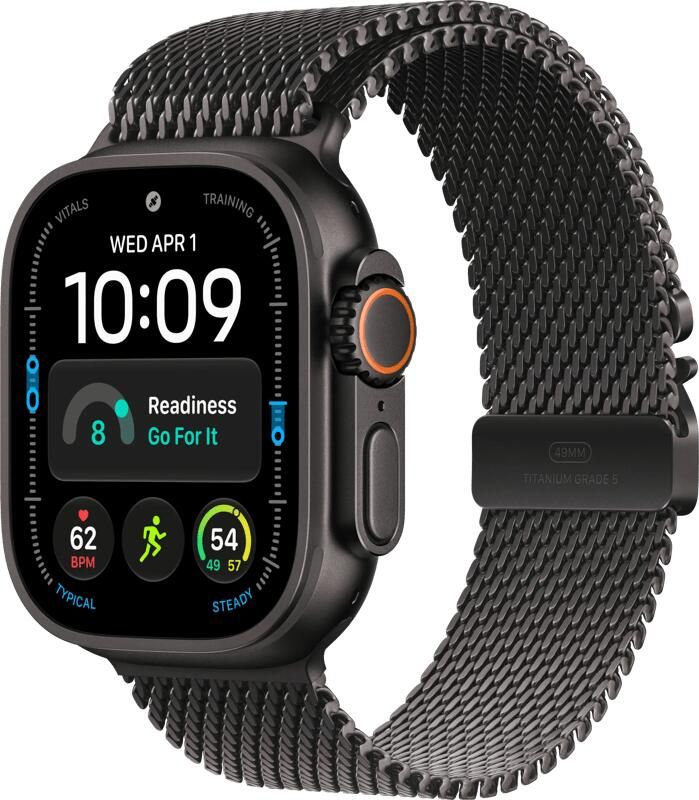 Apple Watch Ultra 4 Cellular 49mm Zwart Milanese Band L