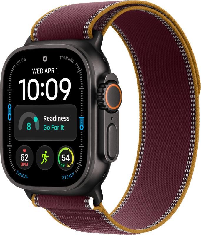Apple Watch Ultra 4 Cellular 49mm Zwart Trail Band S M