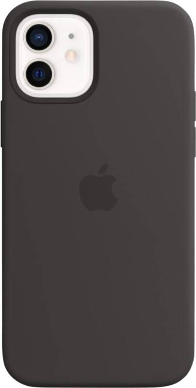 Apple iPhone 12 12 Pro silliconen hoesje met MagSafe zwart