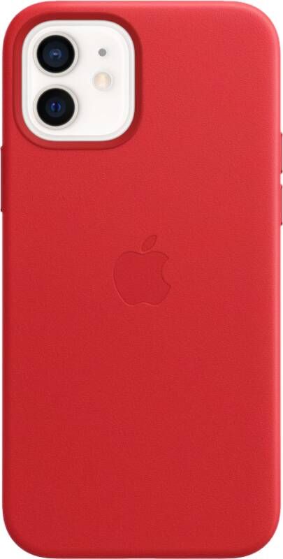 Apple iPhone 12 en 12 Pro Back Cover met MagSafe Leer RED