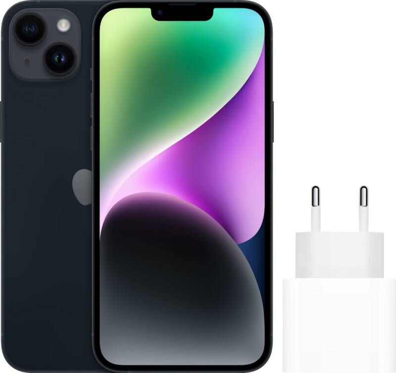 Apple iPhone 14 Plus 128GB Zwart + Usb C Oplader 20W