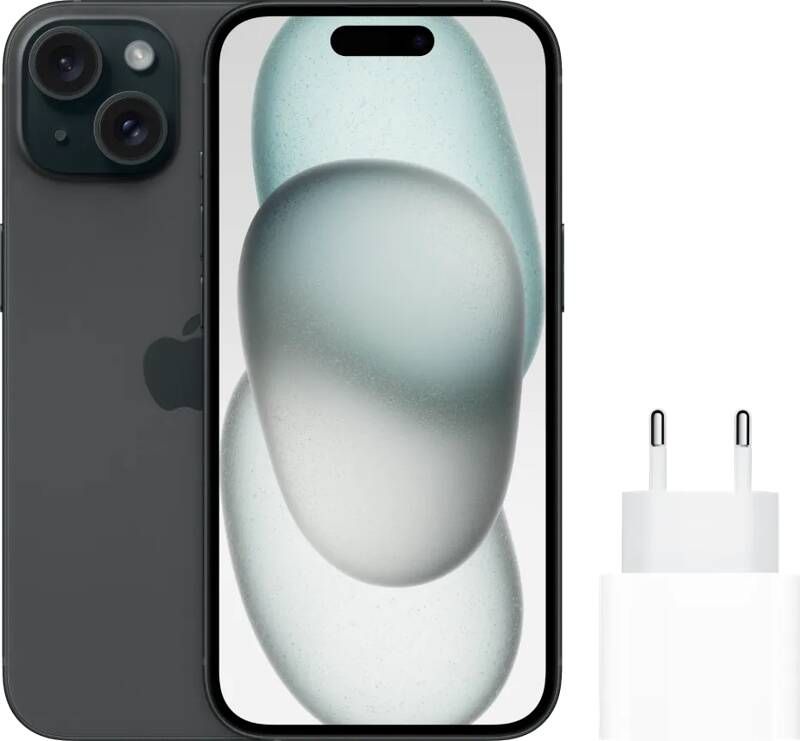 Apple iPhone 15 128GB Zwart + Snellader