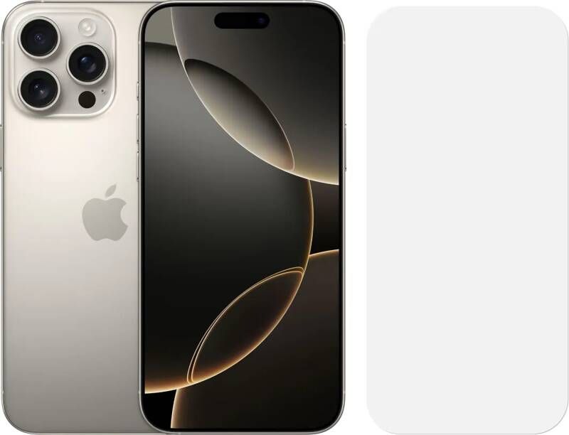 Apple iPhone 16 Pro Max 256GB Natural Titanium + BlueBuilt Screenprotector Glas
