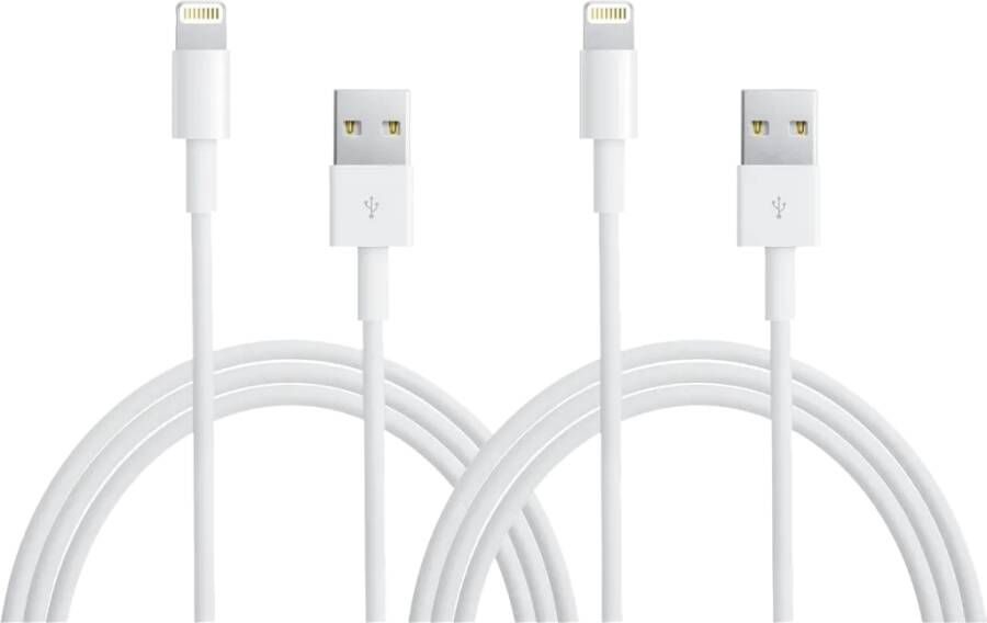 Apple Usb A naar Lightning Kabel 1m Kunststof Wit Duopack