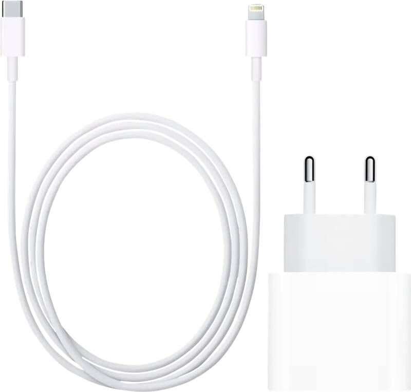 Apple Usb C Oplader 20W + Lightning Kabel 1m Kunststof Wit